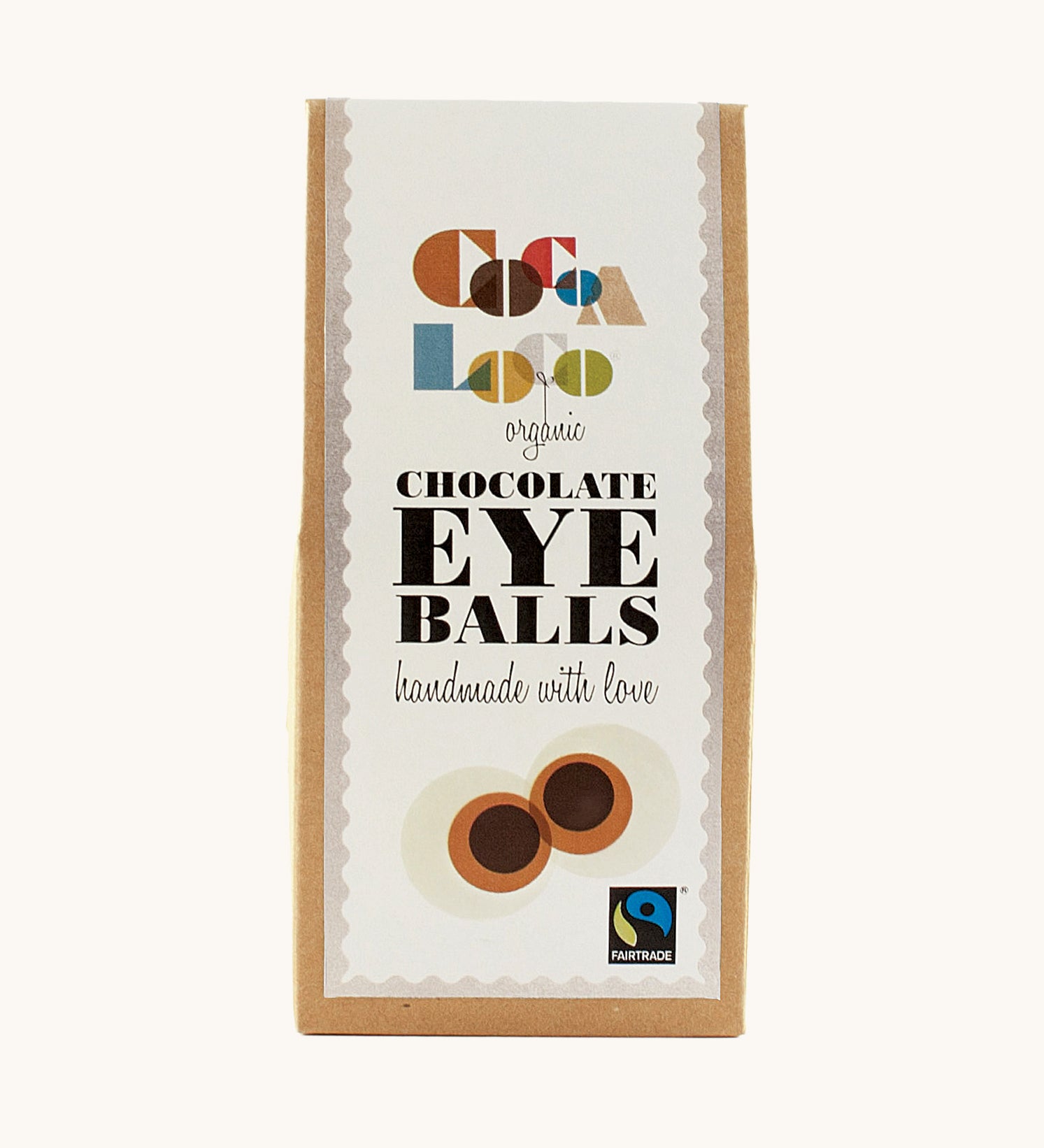 Cocoa Loco Chocolate Eyeballs. These chocolates are Fairtrade, organic and UPF free.  