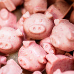 Cocoa Loco Organic Fairtrade Raspberry Chocolate Pigs sweets together