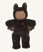 Olli Ella Ozzy Bat Cozy Dinkum Doll. This umber dark brown coloured soft toy is part of Olli Ella's Halloween collection available here at Babipur. 