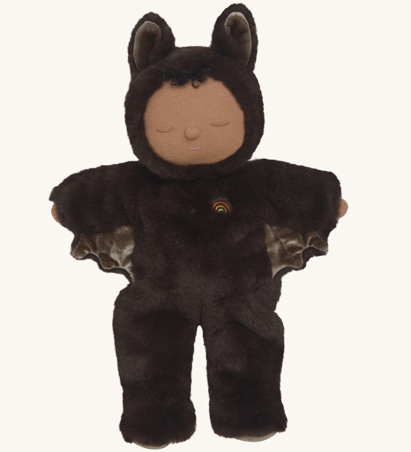 Olli Ella Ozzy Bat Cozy Dinkum Doll. This umber dark brown coloured soft toy is part of Olli Ella's Halloween collection available here at Babipur. 