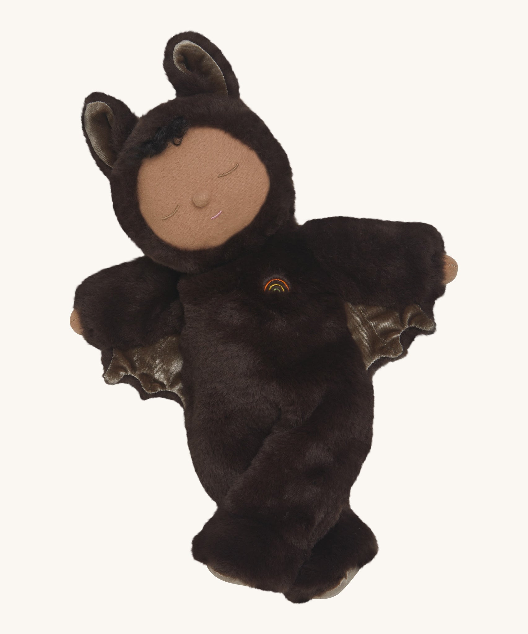 Olli Ella Ozzy Bat Cozy Dinkum Doll. This umber dark brown coloured soft toy is part of Olli Ella's Halloween collection available here at Babipur. 