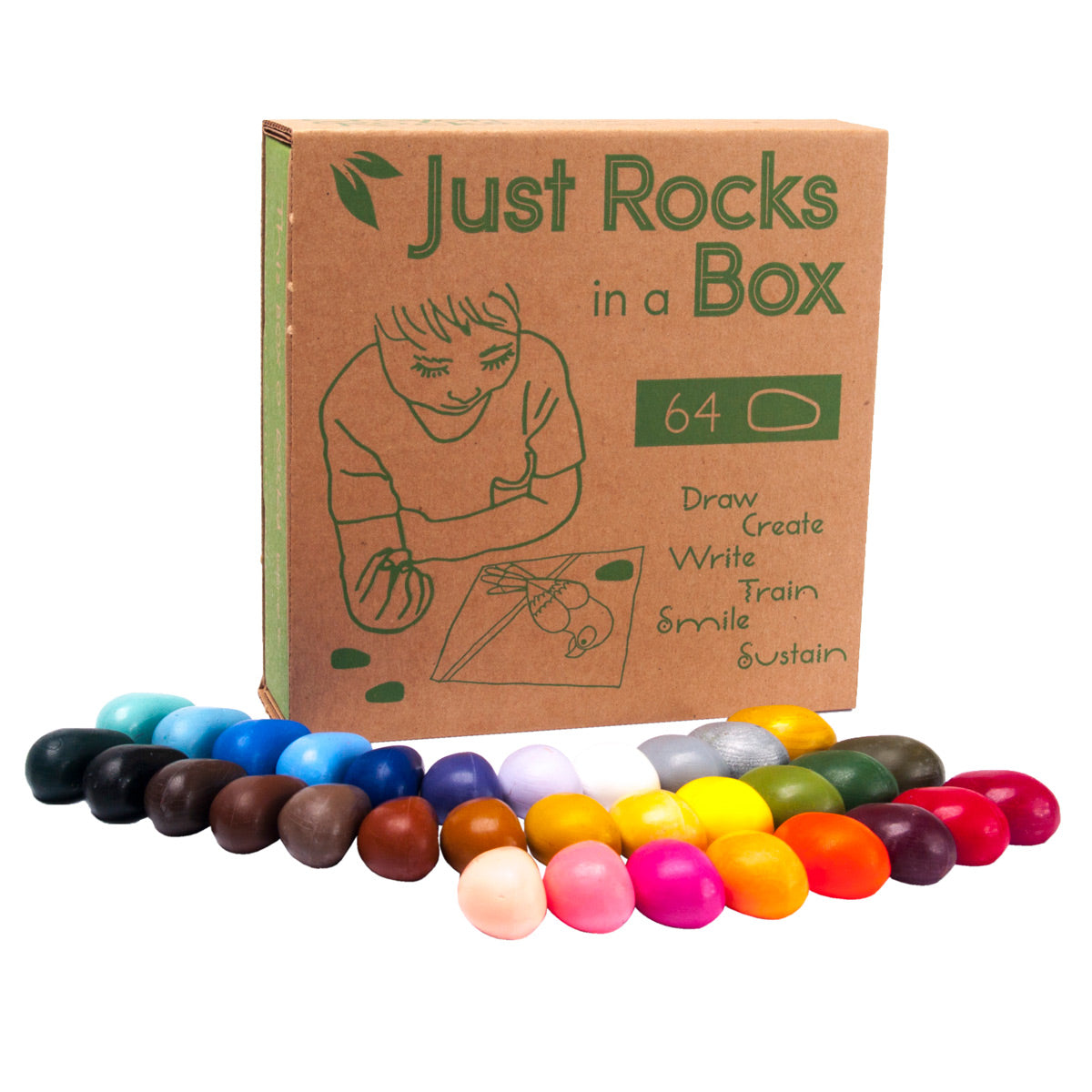 Crayon Rocks set de 32 pièces dans un sac en coton Crayon Rocks set de 32 pièces dans un sac en coton