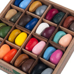 Close up of the 32 colour Crayon Rocks 64 box on a white background