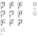 Infographic showing the different pieces in the Cuboro pro marble run toy