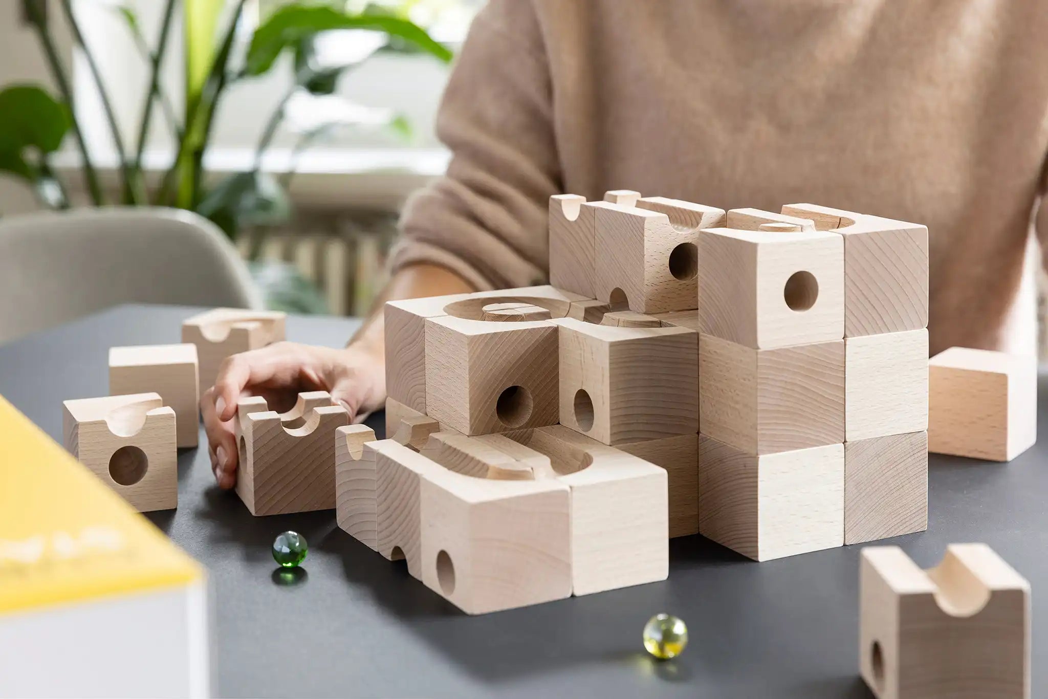 Cuboro Standard Wooden Marble Run Set - 50 Pieces – Babipur