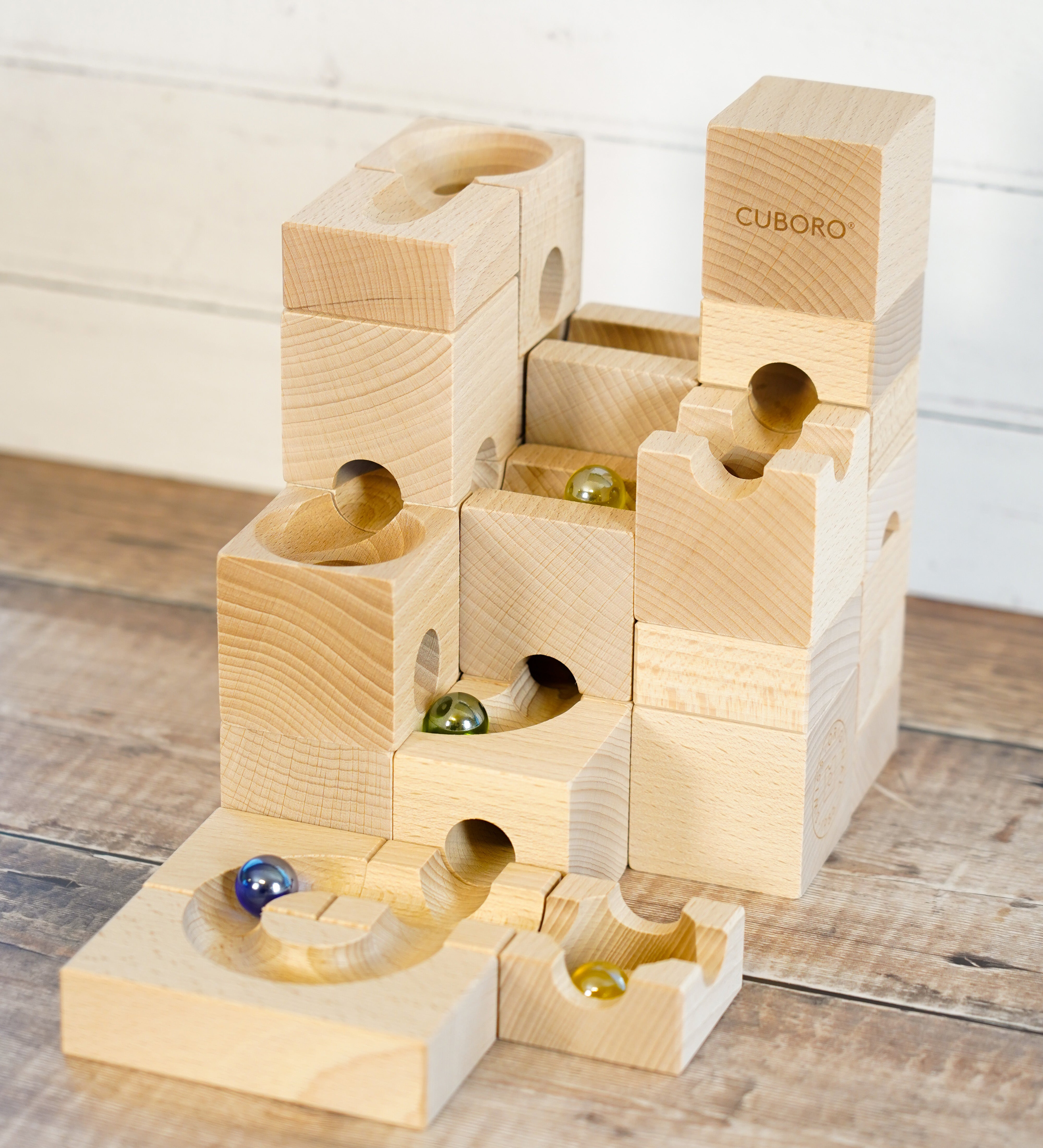 Cuboro Standard Wooden Marble Run Set 32 Pieces – Babipur