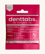 The Denttabs toothpaste tabs in strawberry flavour.