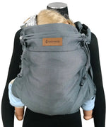 Didymos didyfix toddler carrier in double anthracite. A full buckle carrier with a soft structure made from cotton