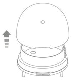 Infographic showing how to remove the diffuser lid.