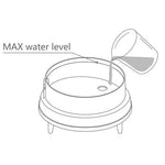Infographic showing how to add water to the diffuser base.