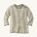Disana organic merino wool melange jumper in a grey colour on a cream background.