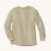 Disana organic merino wool melange jumper in a natural colour on a cream background.