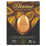Divine 70% Dark Chocolate Easter Egg in packaging pictured on a plain white background