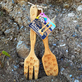 The bamboo spade and rake tolls from the Dr Zigs beach creativity kit
