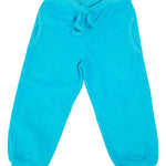 Children terry trousers in warm and comfy turquoise blue organic cotton from DUNS