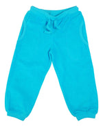 Children terry trousers in warm and comfy turquoise blue organic cotton from DUNS