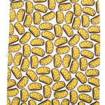 Cotton and linen blend kitchen tea towel with delicious open cheese sandwich print from DUNS