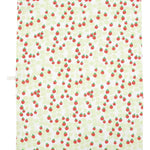 Cotton and linen blend kitchen tea towel with juicy alpine strawberries print from DUNS