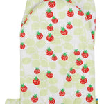 Cotton and linen blend oven glove with juicy alpine strawberries print from DUNS