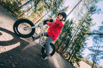 on a gravel trail in the woods
