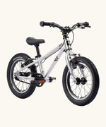 Early Rider belter 14 inch kids bicycle in brushed alloy. Features a belt drive chain and chunky wheels