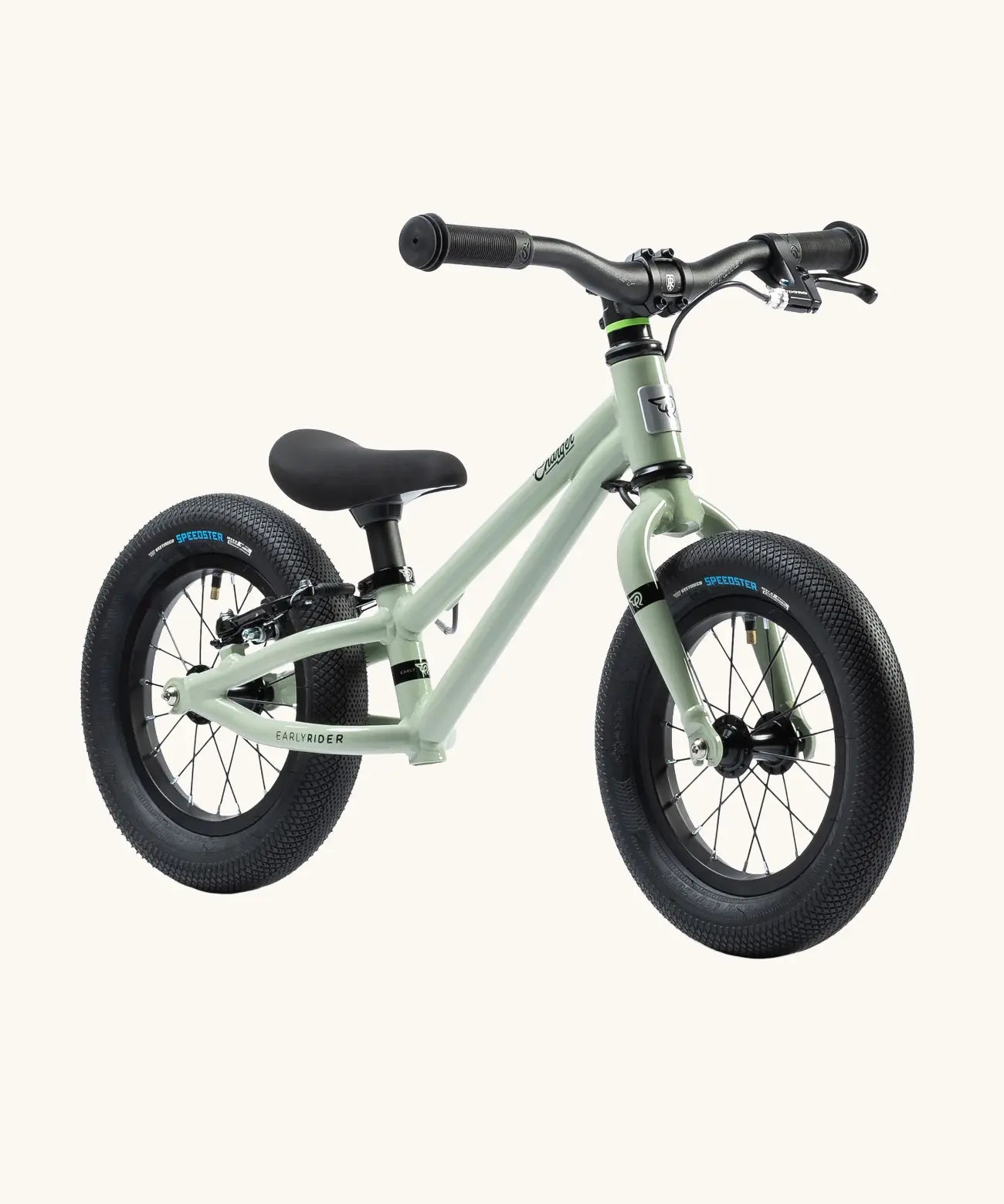 Early Rider charger balance bike with brakes in sage green.