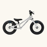 Early Rider charger balance bike with brakes in brushed aluminium.