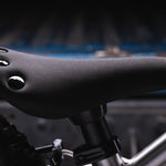 Close up of the seat on the Early rider big foot kids balance bike