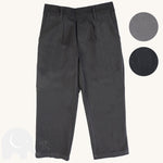 The Eco Outfitters boy's fit school trousers in charcoal, made from organic and fair trade cotton.