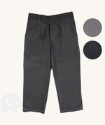 The Eco Outfitters boy's fit school trousers in charcoal, made from organic and fair trade cotton.