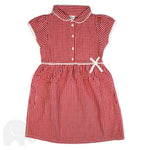 The Eco Outfitters organic and fair trade cotton school summer dress in red gingham.