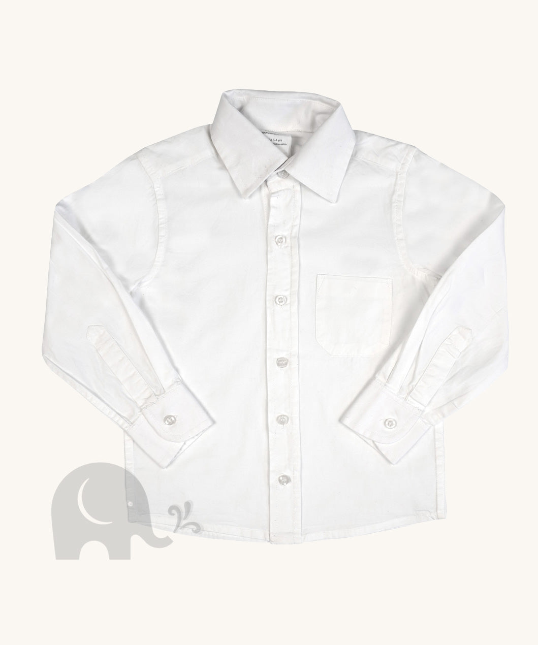 The Eco Outfitters Fair Trade and organic cotton school uniform shirt, with long sleeves, a smart collar, and buttons