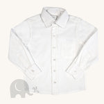The Eco Outfitters Fair Trade and organic cotton school uniform shirt, with long sleeves, a smart collar, and buttons