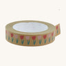A roll of Babipur eco paper craft tape in brown with a tulips design.