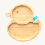Bamboo duck-shaped weaning plate.