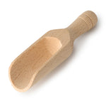 Ecoliving 14cm eco-friendly beech wood scoop on a white background