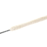 Close up of the soft cotton head on the Ecoliving reusable plastic-free straw cleaner on a white background