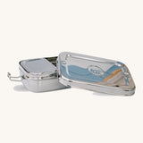 The Elephant Box Jumbo 2-in-1 stainless steel lunch box, with the small box slotted into the larger one. 