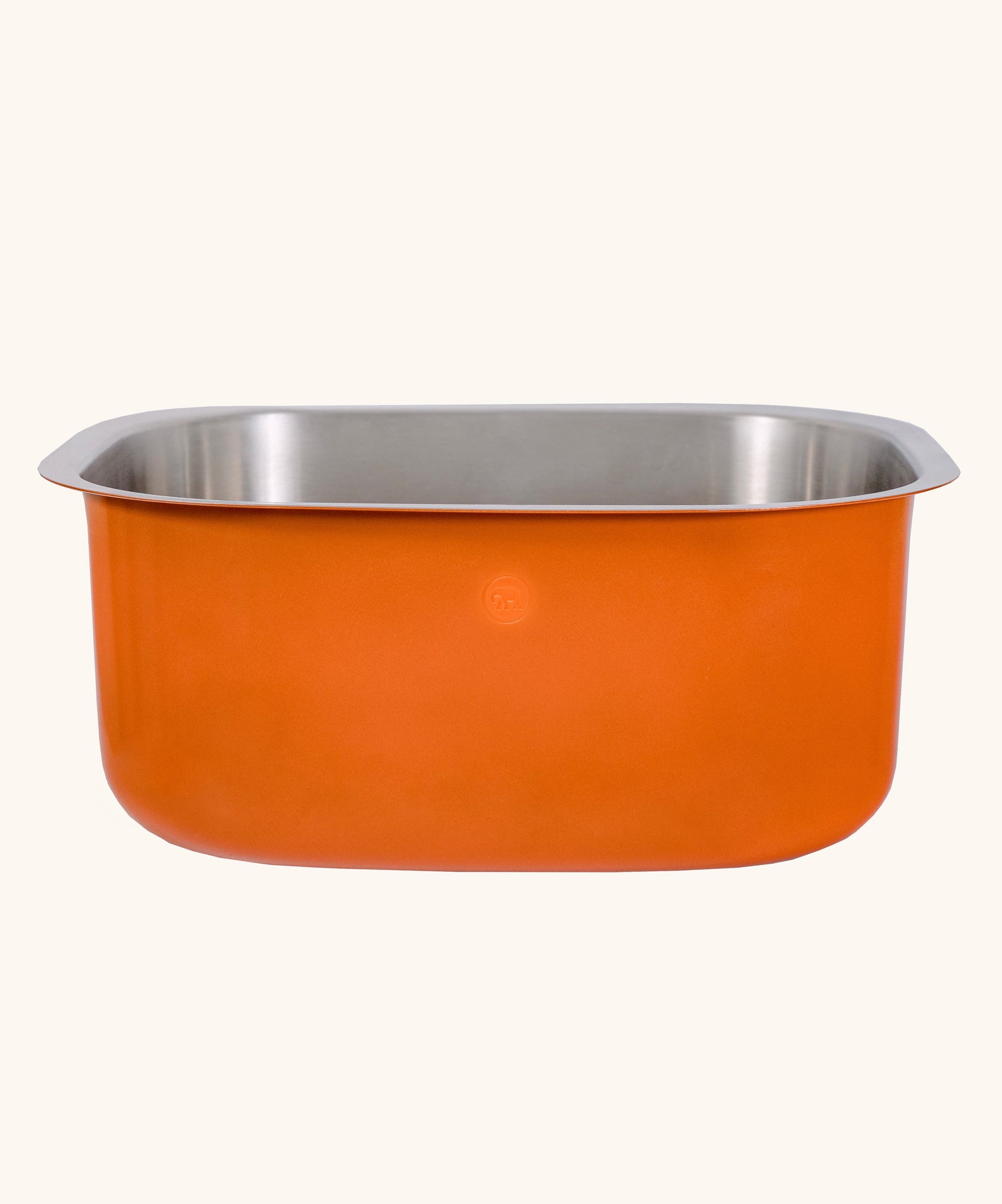 Elephant Box Stainless Steel Washing Up Bowl with an Orange coloured outer.