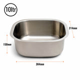 Elephant Box Eco-Friendly Stainless Steel Washing Up Bowl on a white back ground stood on a white dish drainer