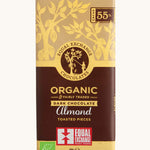 equal exchange fair trade almond chocolate in wrapper