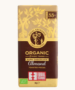 equal exchange fair trade almond chocolate in wrapper