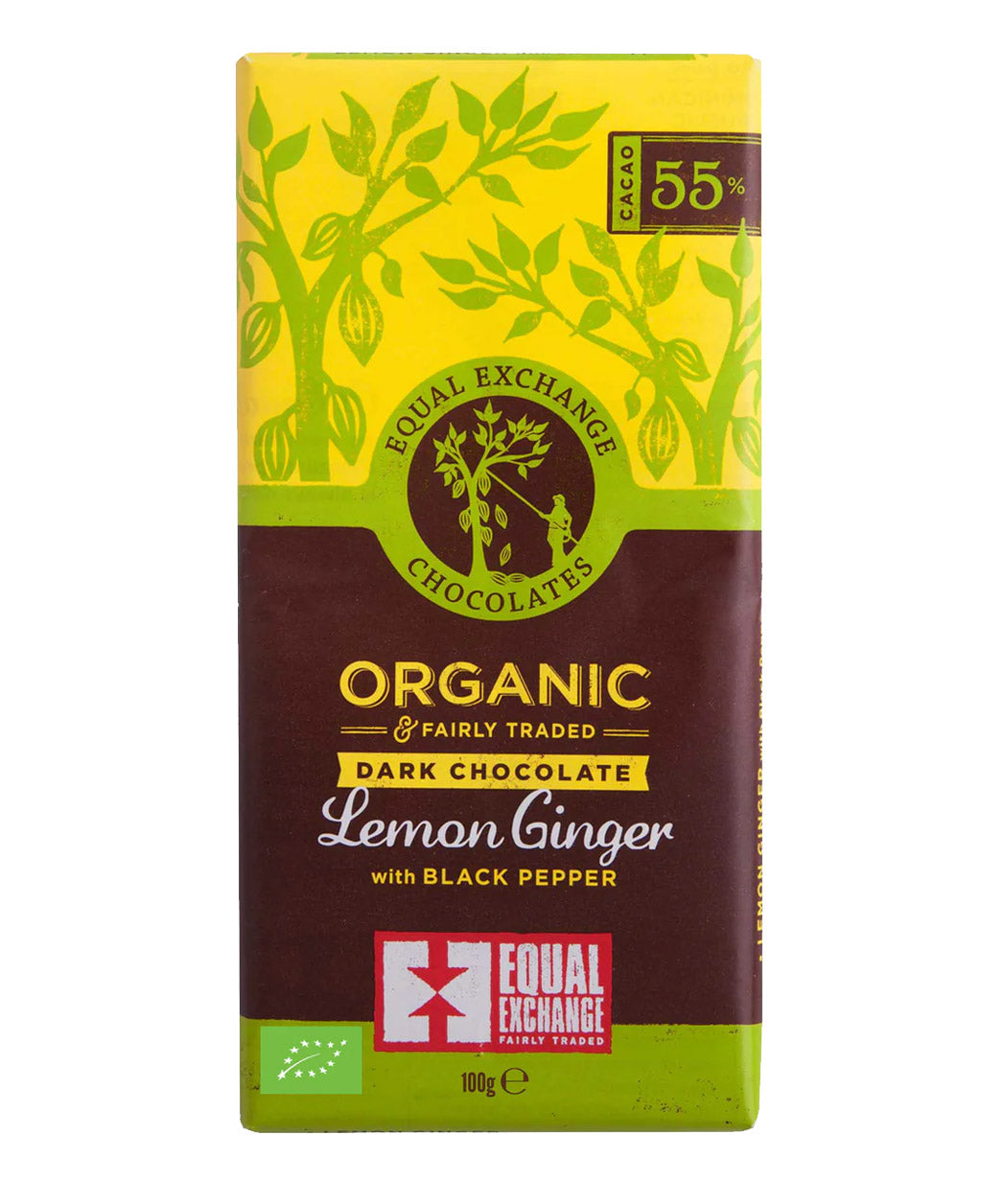 equal exchange lemon and ginger bar in wrapper