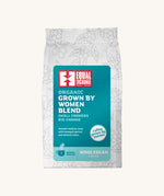 The Equal Exchange organic Grown by Women blend coffee beans, in a 200g white recyclable packaging bag. 