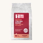 The Equal Exchange Italian Roast organic ground coffee, in a white 200g bag