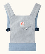 Ergobaby toy carrier in denim dream with a cute whale embroidery on the front panel