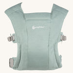Ergobaby Embrace Soft Knit Newborn Baby Carrier in Jade. Front view.