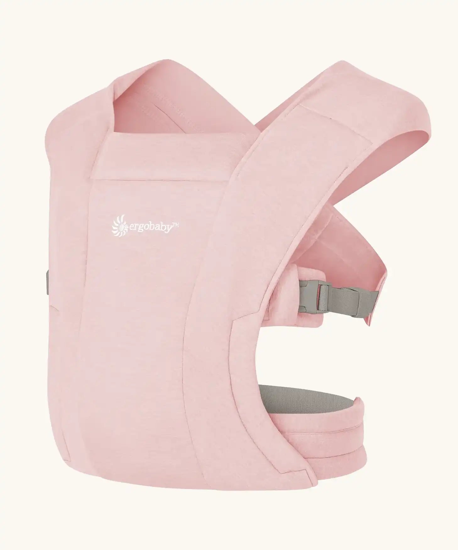 Ergobaby Embrace soft knit newborn baby carrier in blush pink.