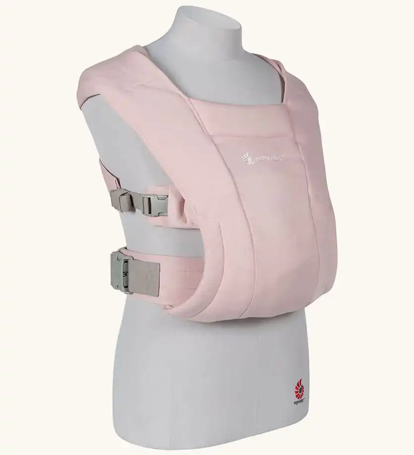 Ergobaby Embrace soft knit newborn baby carrier in blush pink.