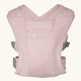 Ergobaby Embrace soft knit newborn baby carrier in blush pink. Front on view.